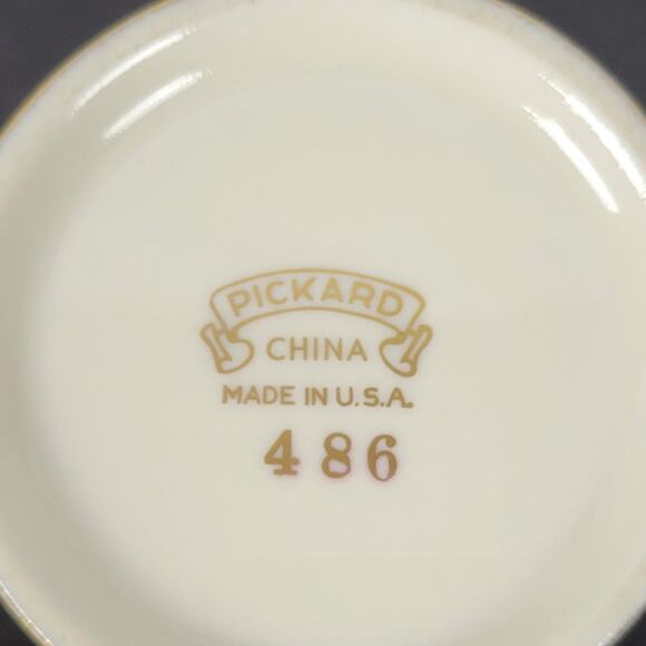 VINTAGE Pickard China Rose And Daisy 486 Gold Ceramic Creamer & Sugar Bowl Set - Picture 15 of 15